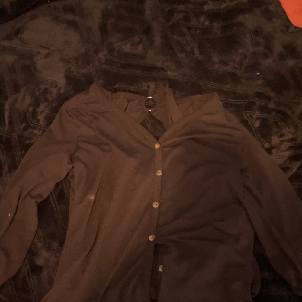 Black Button-Up Blouse